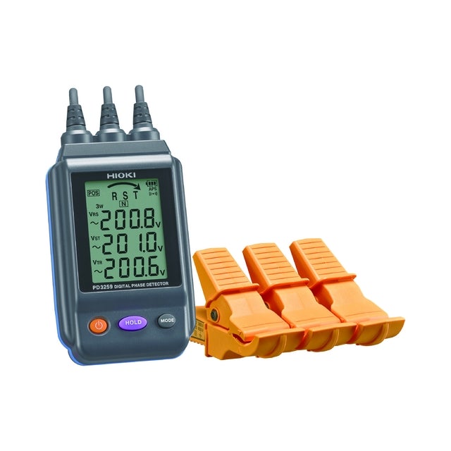 Medidor de Rotación de Fase y Voltímetro Sin Contacto Metálico, Hioki - PD3259