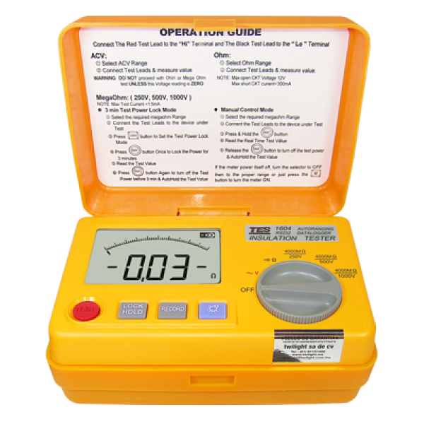 Probador de Aislamiento, auto-rango, 1000 V - 1604