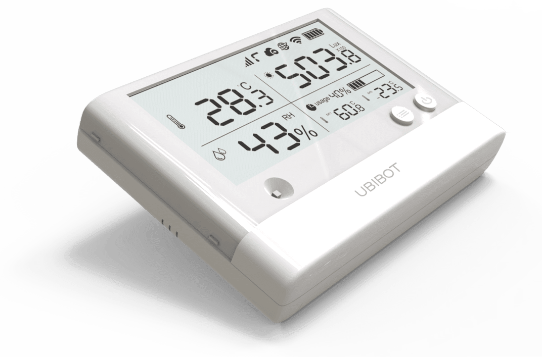 UbiBot GS1-A Smart WiFi Termómetro higrómetro, registrador de datos de  temperatura y humedad IP65, uso compartido de dispositivos, informes